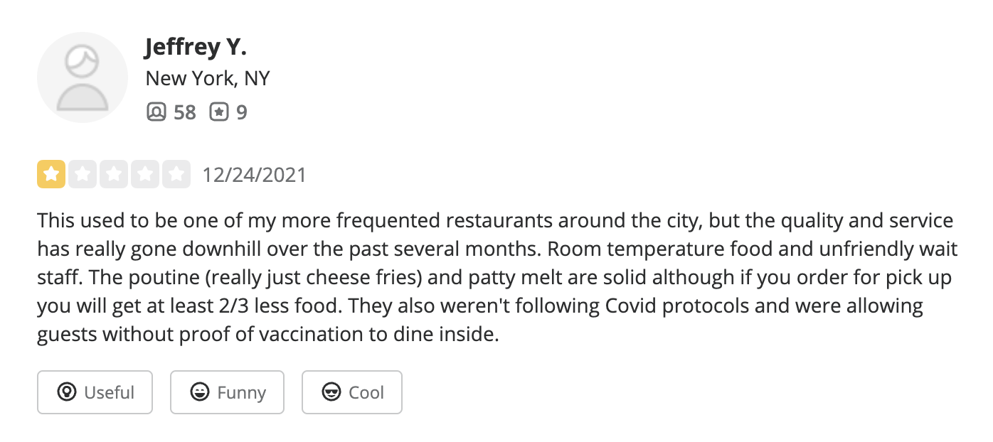 remove yelp review